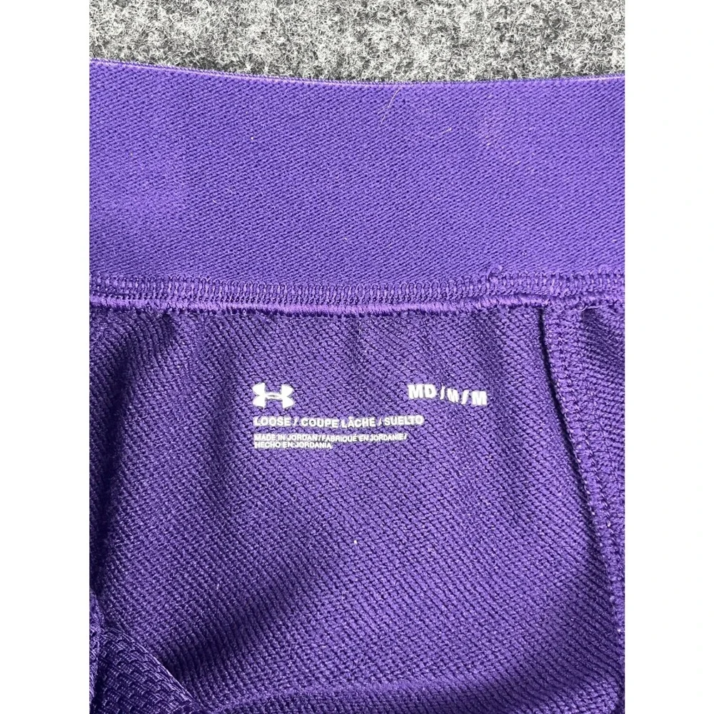 Under Armour Purple Tapered Joggers Ankle Zip Athletic Pants Mens Medium Loose